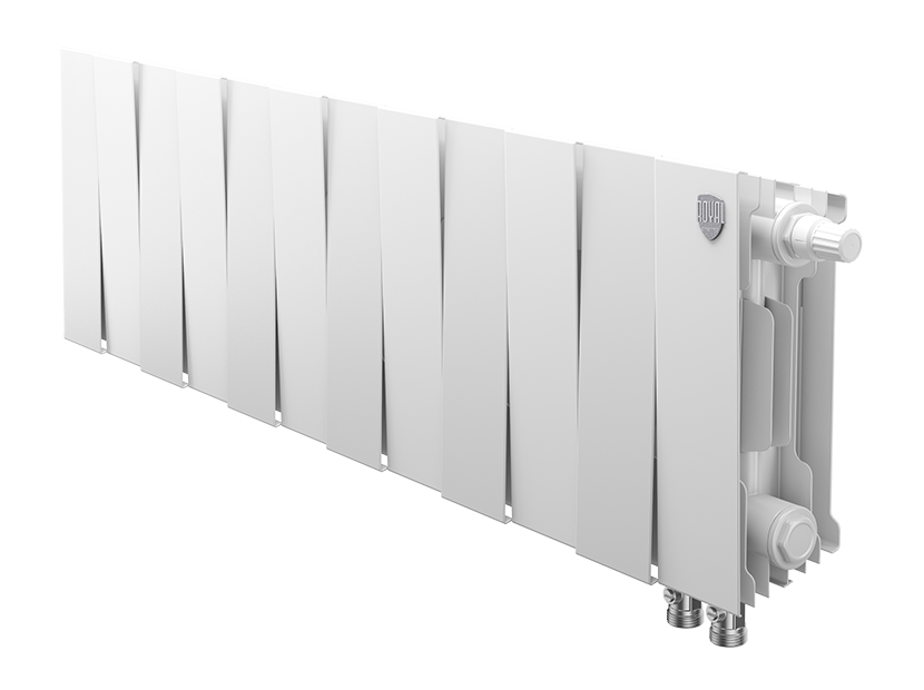 Радиатор биметаллический Royal Thermo PianoForte 200 Bianco Traffico 12 секций нижнее подключение НС-1345993 RAL 9016
