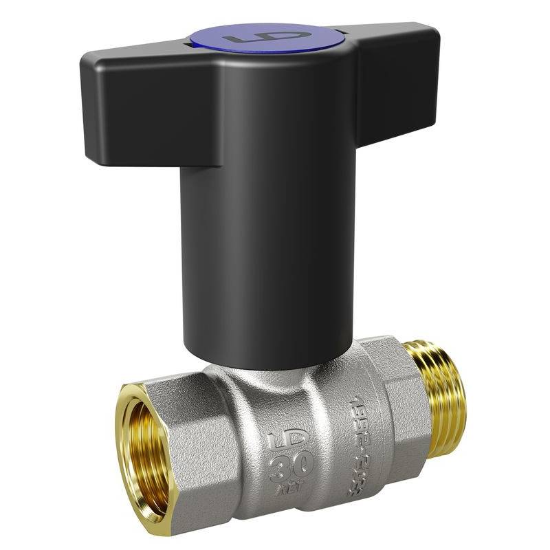 Кран шаровой LD Pride НВ 1/2 полнопроходной пластиковая T-ручка синяя 47.342.15 B