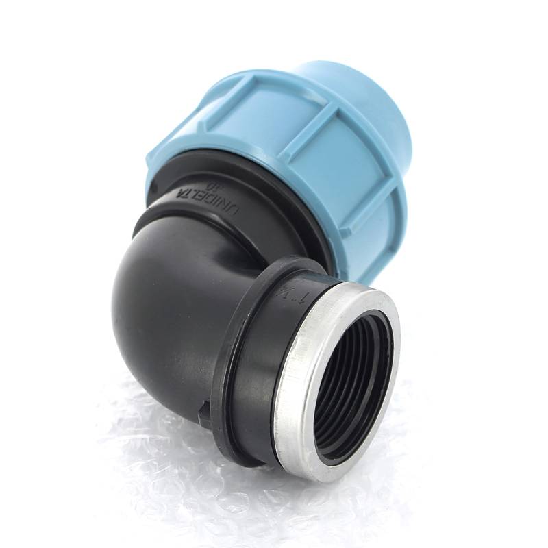 Угольник обжимной Unidelta Deltone 40х1 1/4 внутренняя резьба для ПНД труб 1009040005