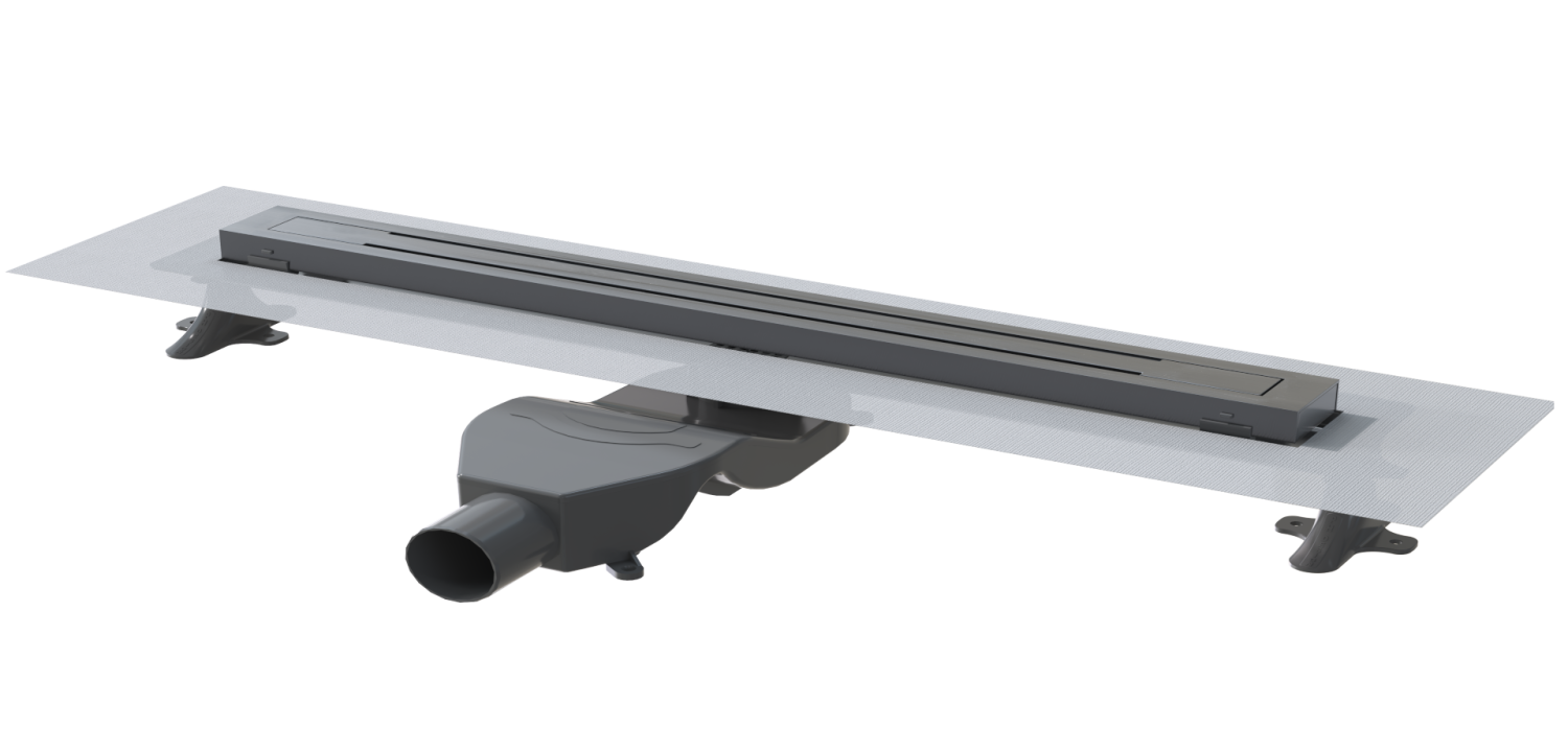 Трап линейный Boheme 80 см с решеткой и сифоном gun metal 983-80-GM