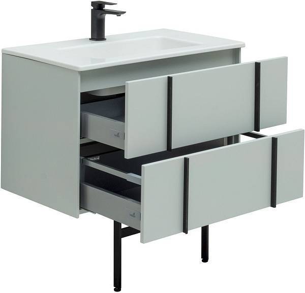 Тумба под раковину Allen Brau Reality 80 см серый/черный 1.32005.PWM