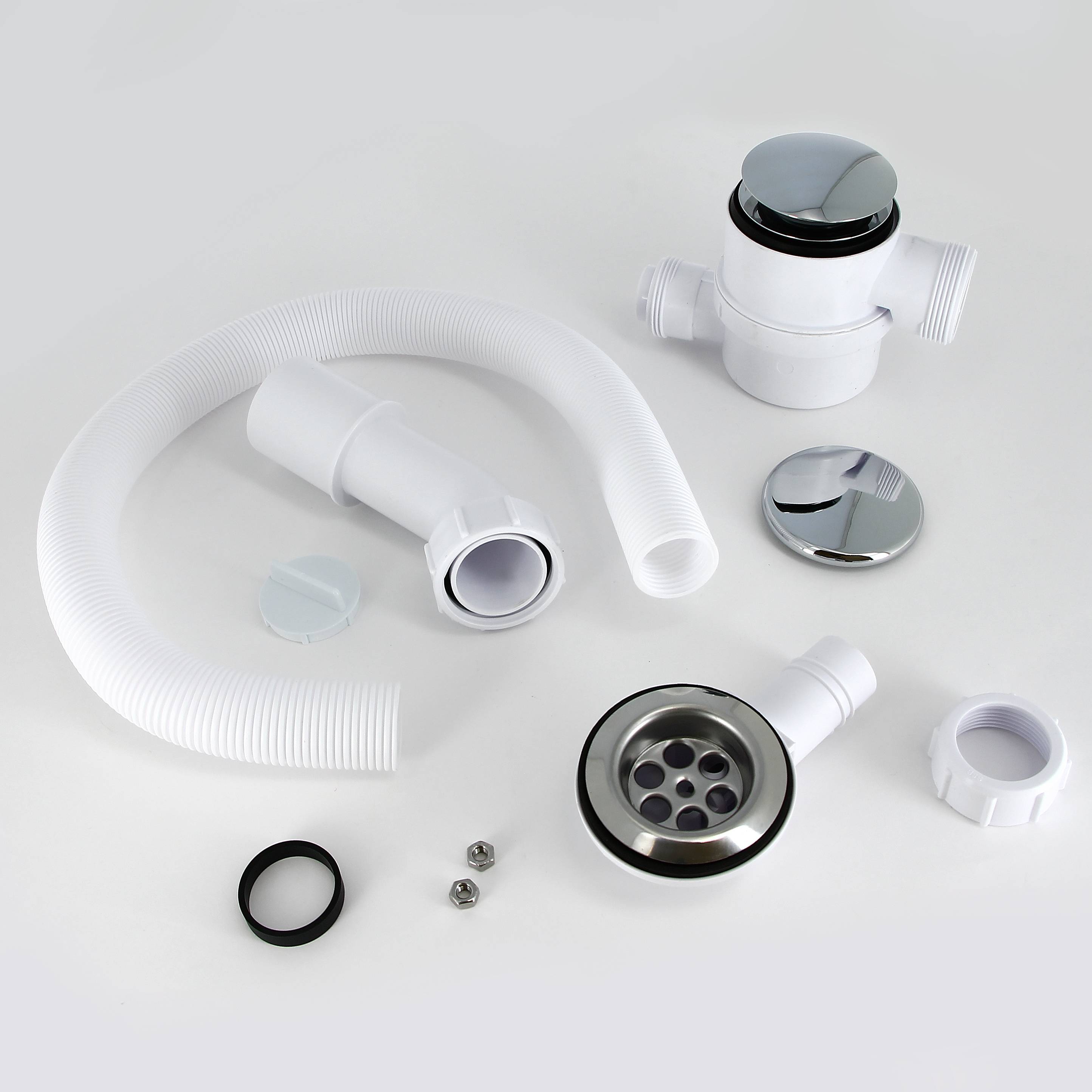 Слив-перелив для ванны McAlpine L 700 мм x 34 мм с прочисткой сверху хром MRB12