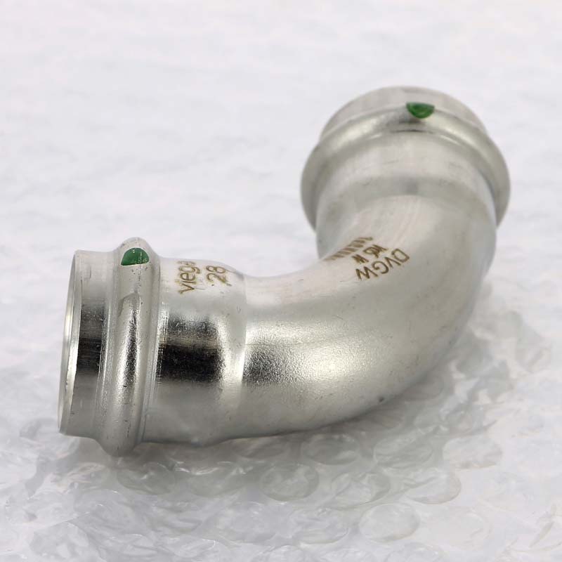 Отвод пресс 90° Viega Sanpress Inox нержавеющая сталь 28 мм 435660