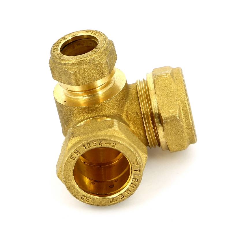 Тройник обжимной трехплоскостной Tiemme 22х15х22 мм 1000196