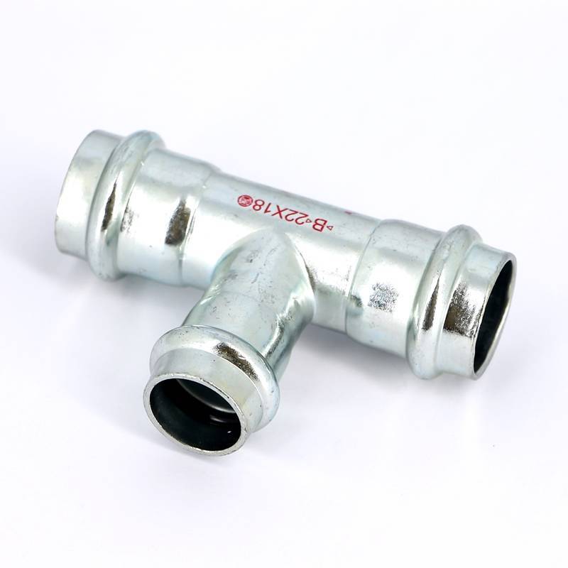 Тройник пресс IBP >B< Press Carbon 22х18х22 мм оцинкованная сталь PC5130 0221822