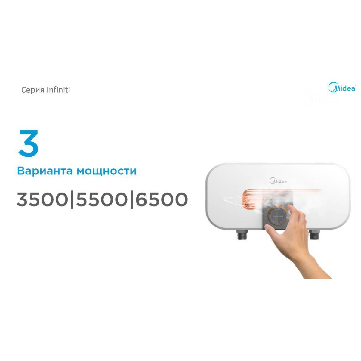 Водонагреватель электрический проточный Midea Infiniti 5.5 кВт MIWH-T