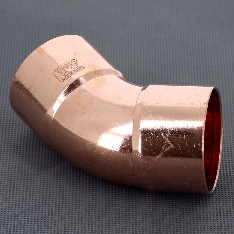 Угол двухраструбный 45 градусов пайка Viega 54 мм 112196