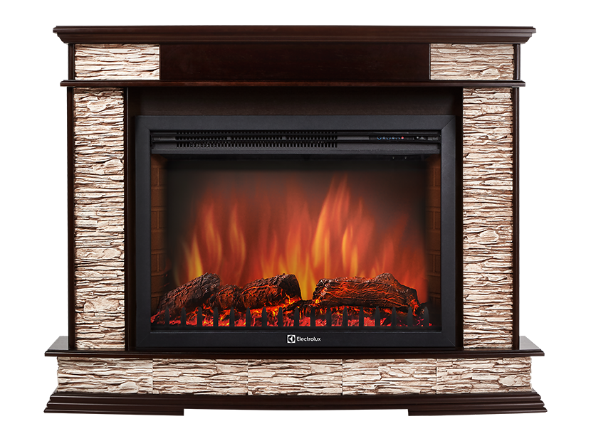 Портал для электрокамина Firelight Scala 25 сланец скалистый бурый / темный дуб 1170995