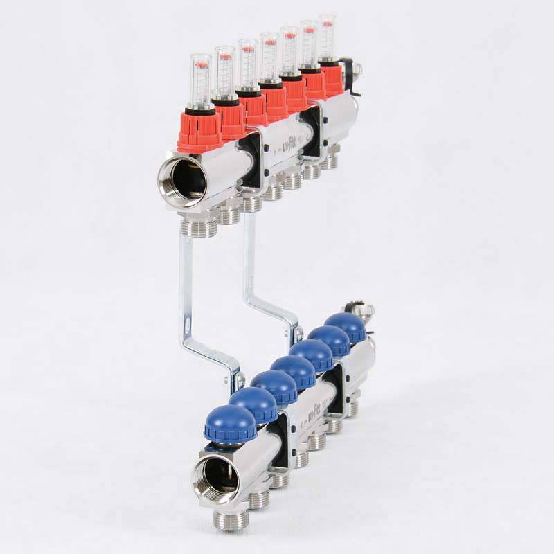 Коллекторная группа Uni-Fitt серия E 1x3/4 EK 7 выходов с расходомерами 440E4307