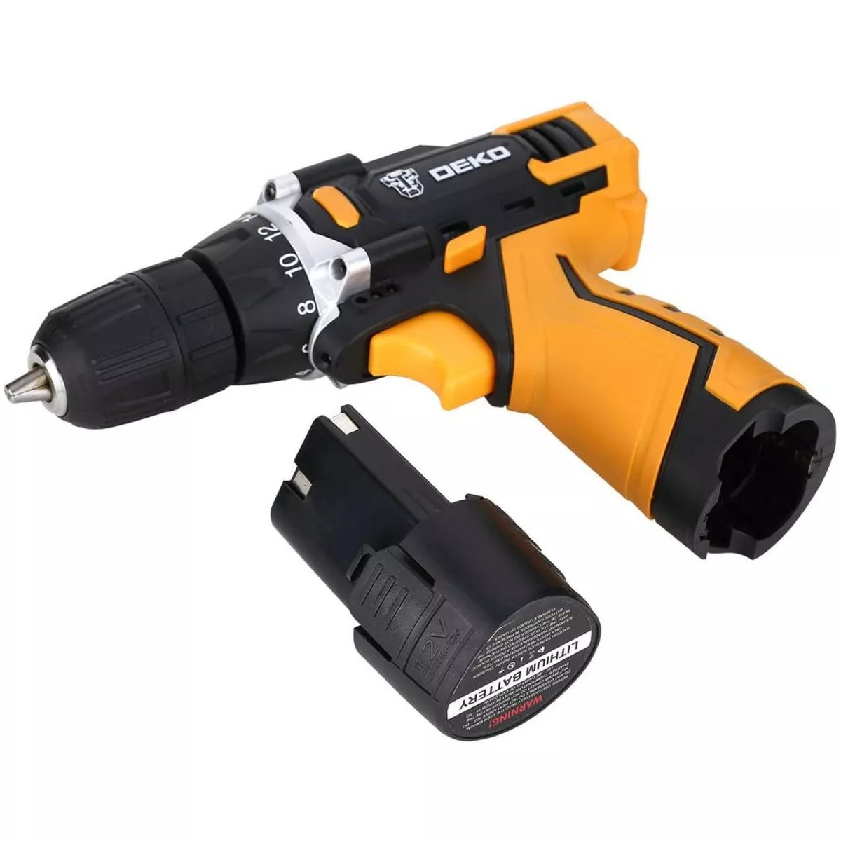 Дрель-шуруповерт аккумуляторная DEKO DKCD12FU-Li 12 В 2x2.0 Ач кейс + набор 104 шт DKCD12FU-Li