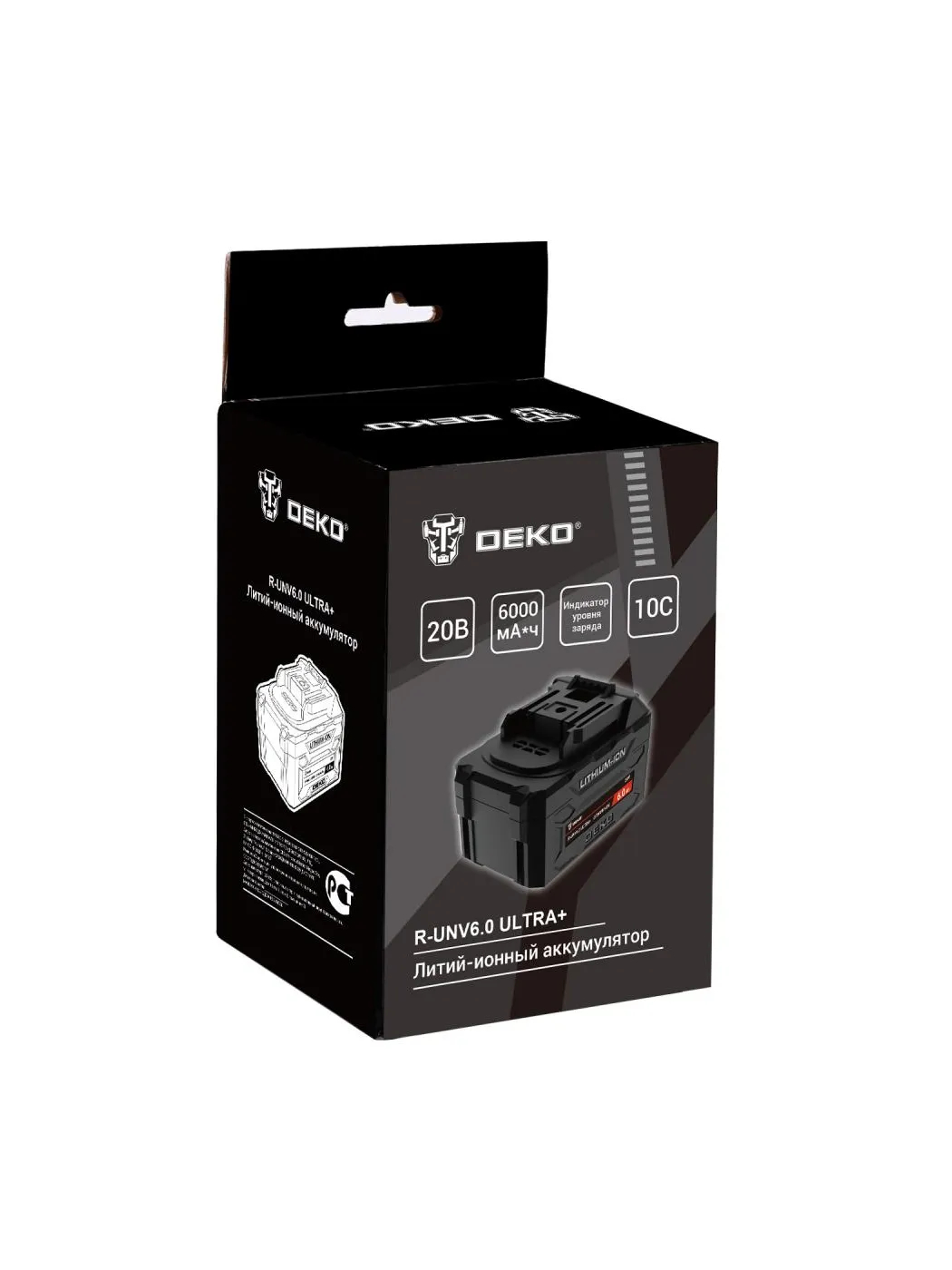 Аккумулятор DEKO R-UNV6.0 ULTRA+ Li-ion 20 В 6.0 Ач 083-