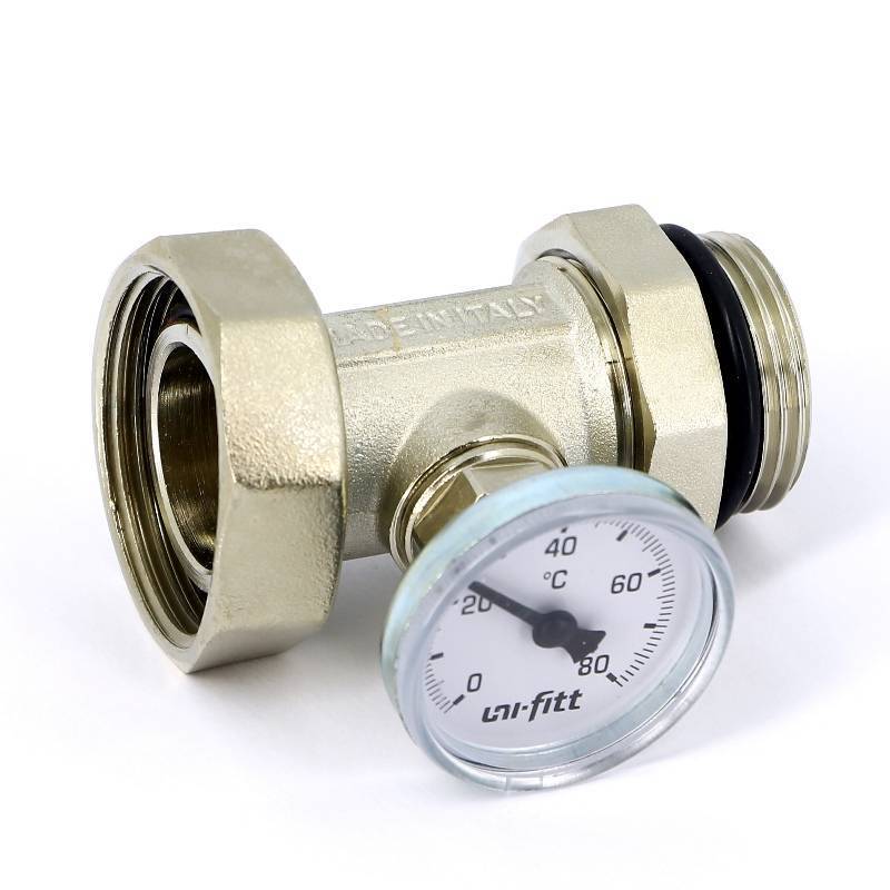 Соединение с накидной гайкой НВ Uni-Fitt 1 x 1 1/4 никелированное с термометром 628N4500