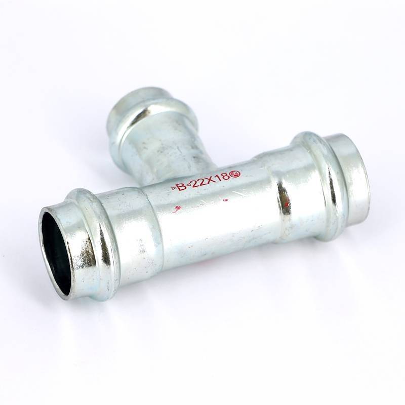 Тройник пресс IBP >B< Press Carbon 22х18х22 мм оцинкованная сталь PC5130 0221822