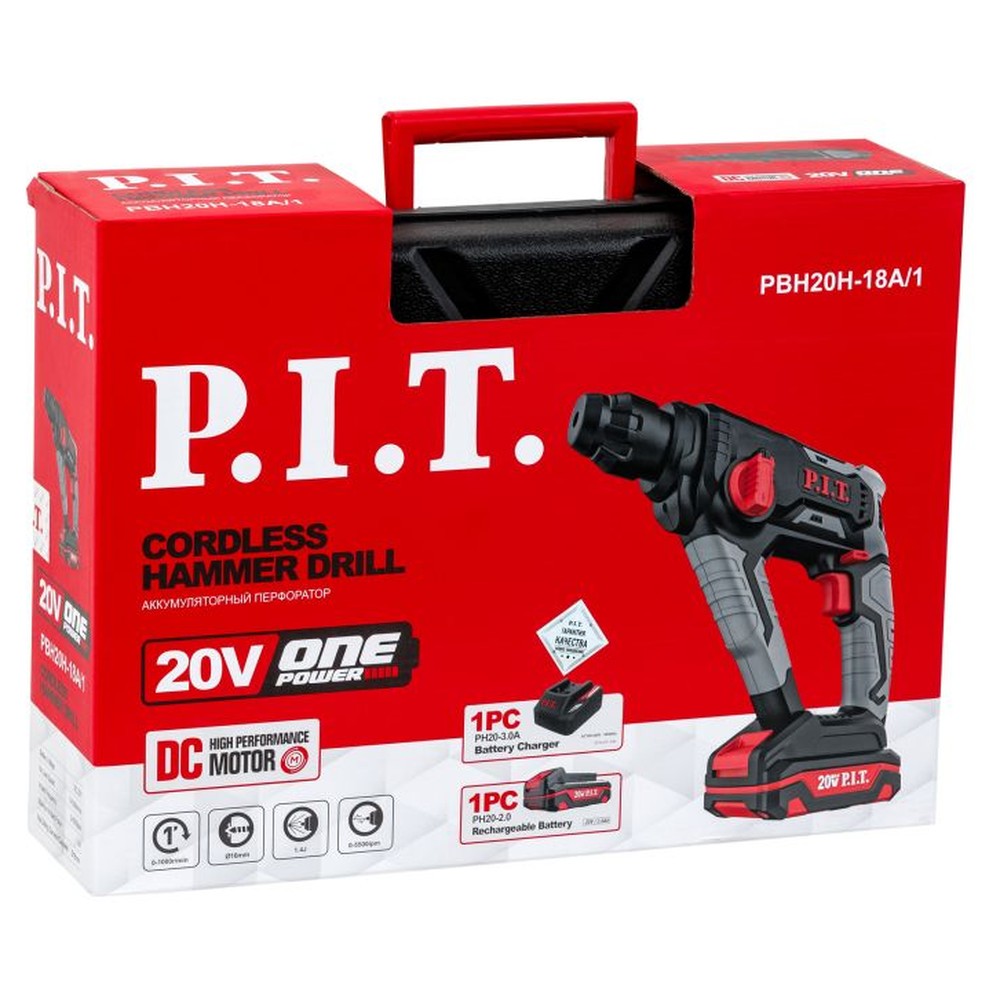 Перфоратор аккумуляторный P.I.T. OnePower20V PBH20H-18A/1 PBH20H-18A/1