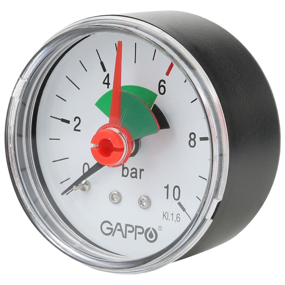 Манометр аксиальный Gappo с указателем предела 6 бар 1/4 G8006-2