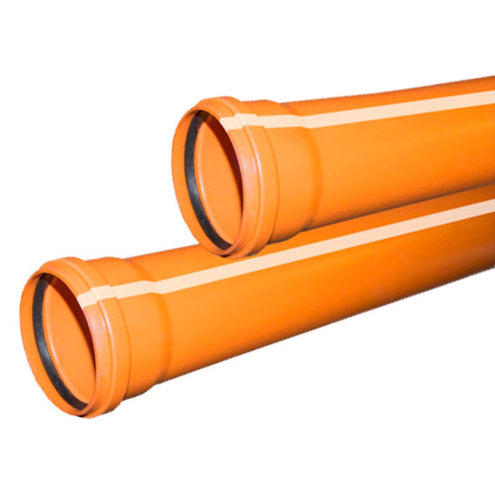 Труба канализационная наружная VALFEX ПП 110х3,4х1000 мм SN4 рыжая 1655227