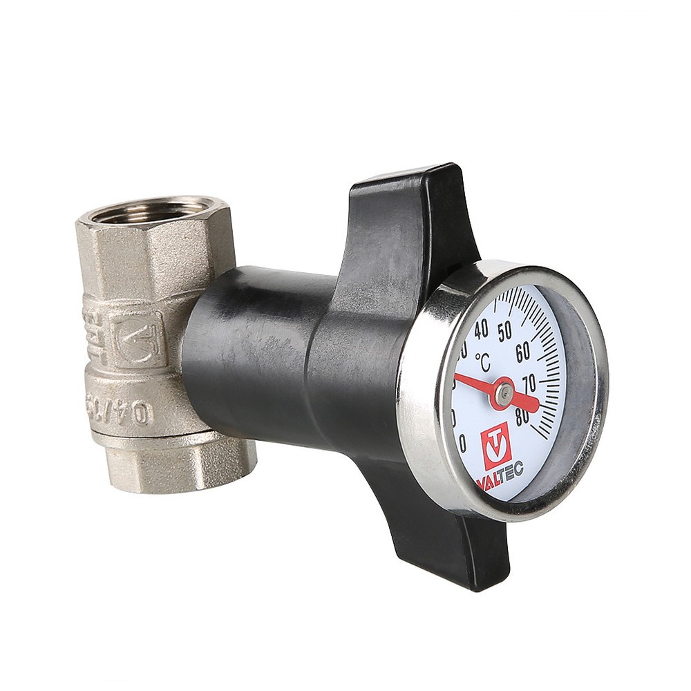 Кран шаровой Valtec BASE VT.808.N с термометром 3/4 ВВ VT.808.N.05