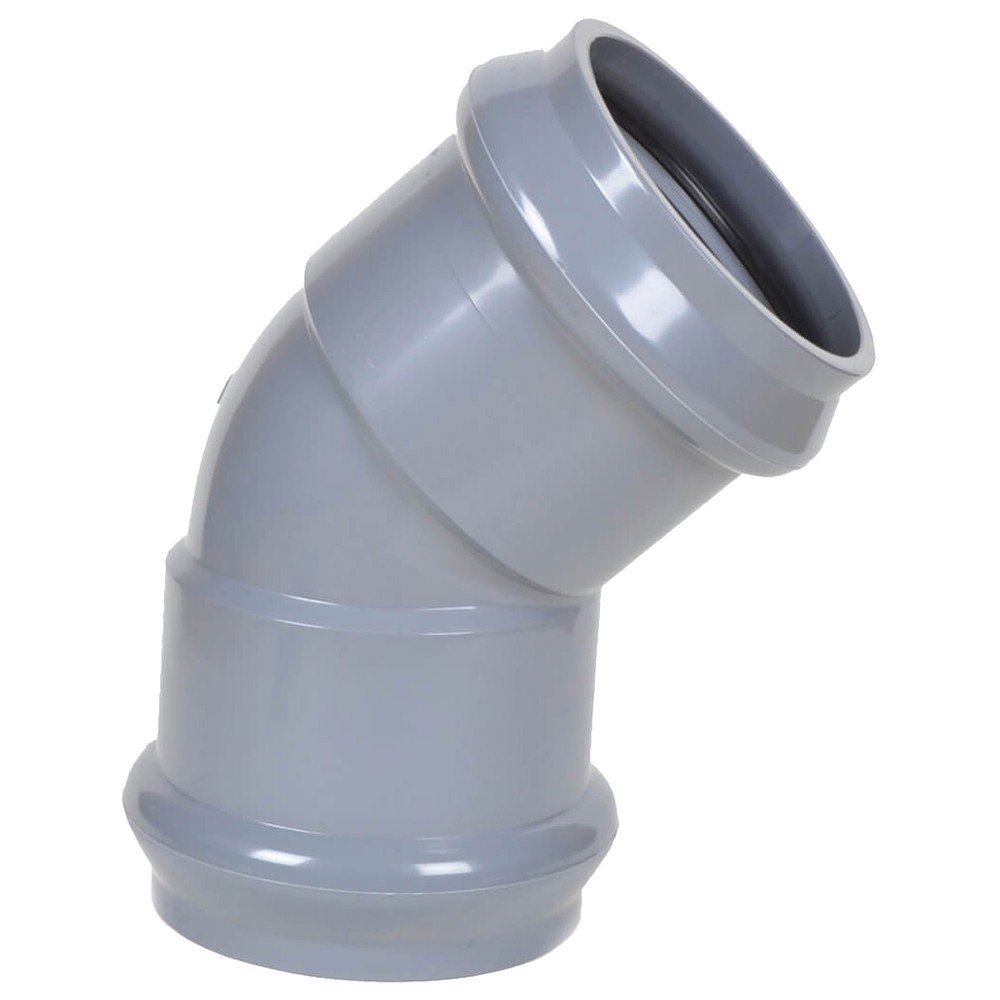 Отвод напорный двухраструбный ХЕМКОР НПВХ 160 мм 45° 1677370