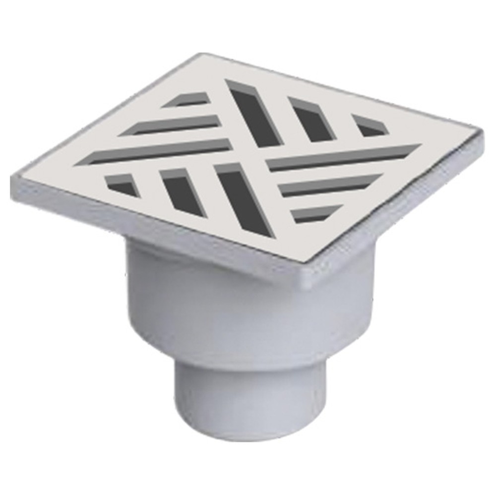 Трап канализационный VALFEX вертикальный DN50 с нержавеющей решеткой 100х100 мм и комбинированным затвором VF.011.050K.100.04