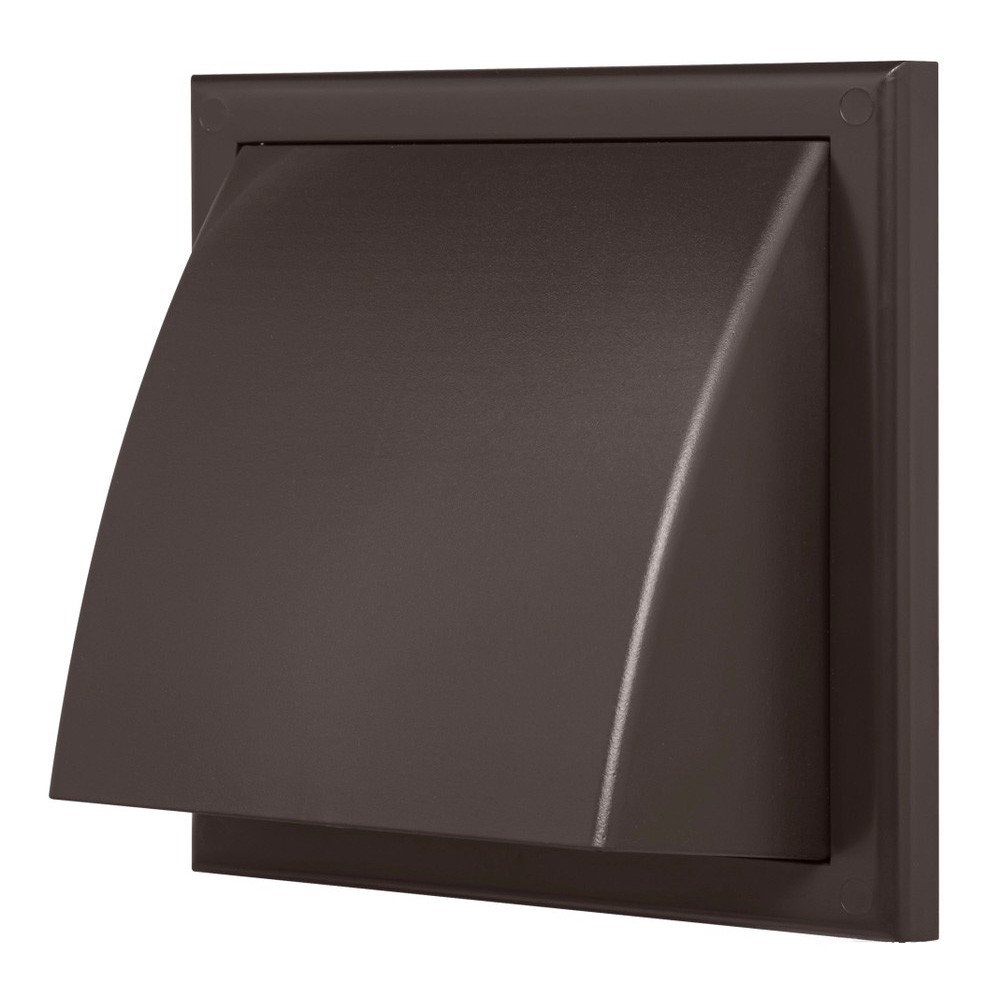 Выход стенной Дубль МВ 102 ВК с обратным клапаном 175х175 мм фланец 100 мм коричневый МВ 102 ВК