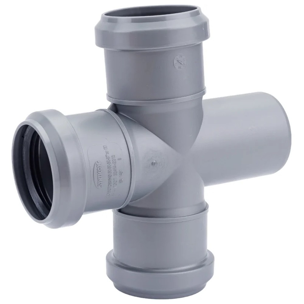 Крестовина одноплоскостная канализационная Синикон Стандарт ПП 50х50х50/87° серая 1671191