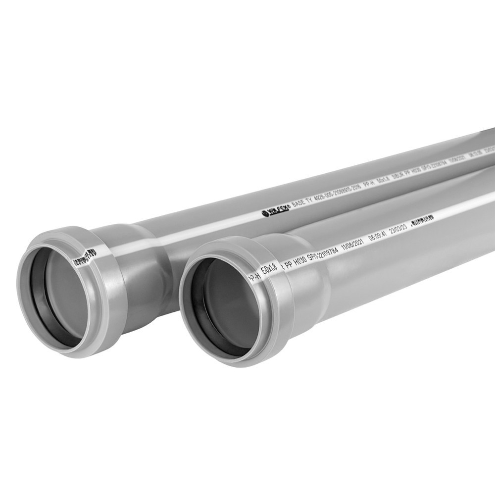 Труба канализационная VALFEX ПП 110х500 мм серая 1655219