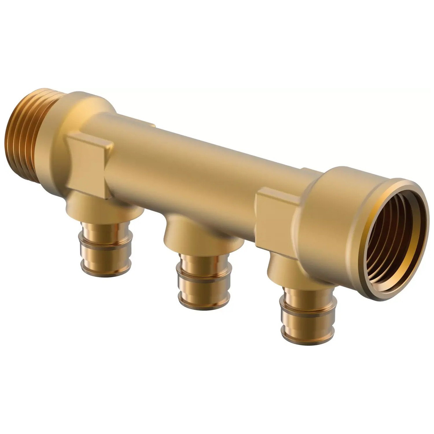 Коллектор Uponor 3/4 НР/ВР 3 отвода 16 мм межосевое 35 мм 1023028