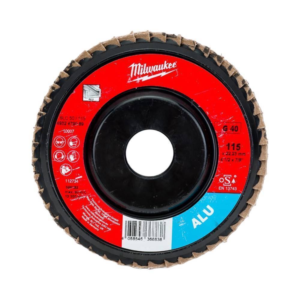 Круг лепестковый Milwaukee SLC50 115 мм G40 ALUMINIUM 4932451573