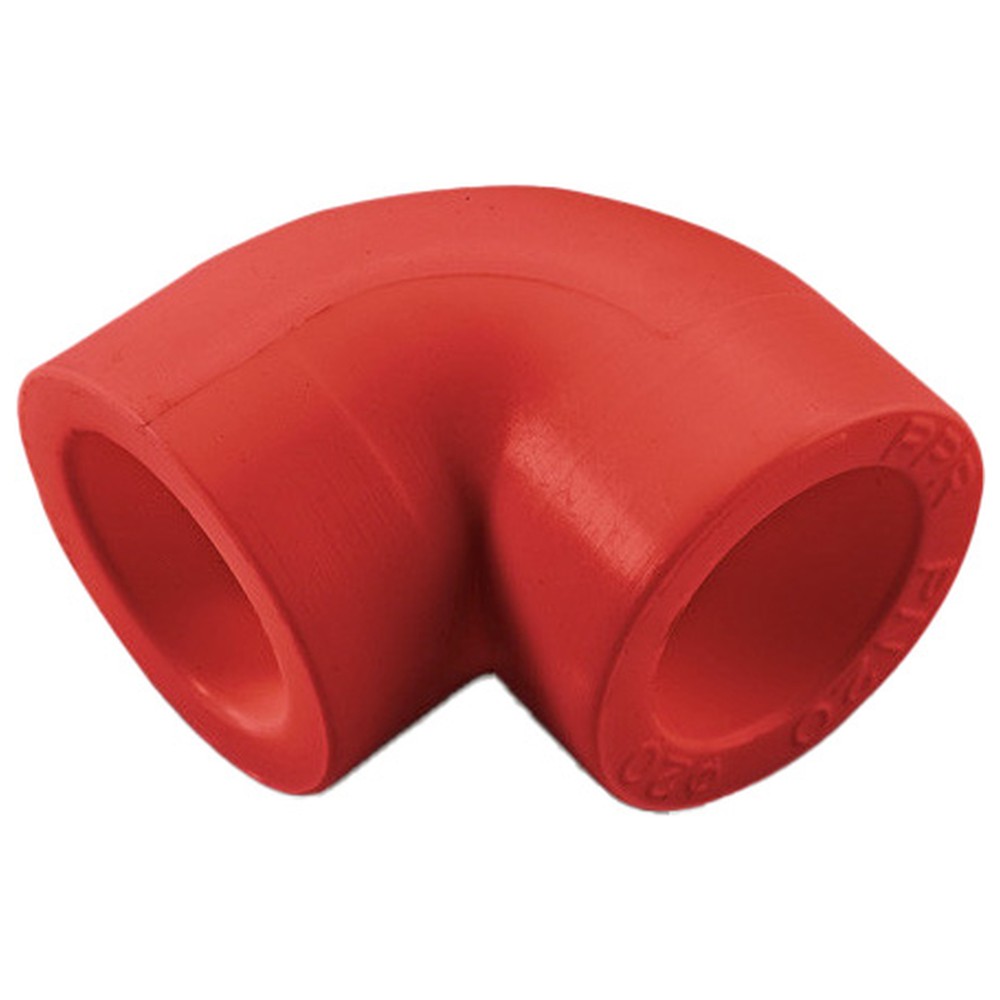 Угольник полипропиленовый AntiFire 90° D75 мм Red 051281