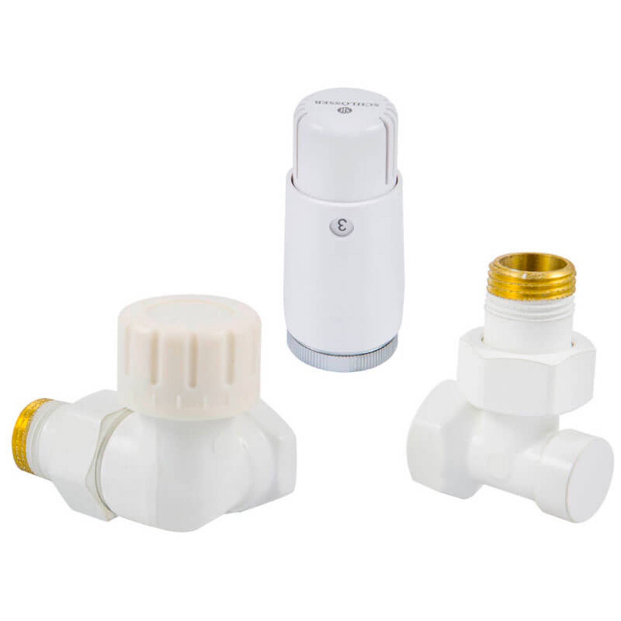 Комплект термостатический трехосевой Schlosser Standard Mini 1/2 левый белый 602200061