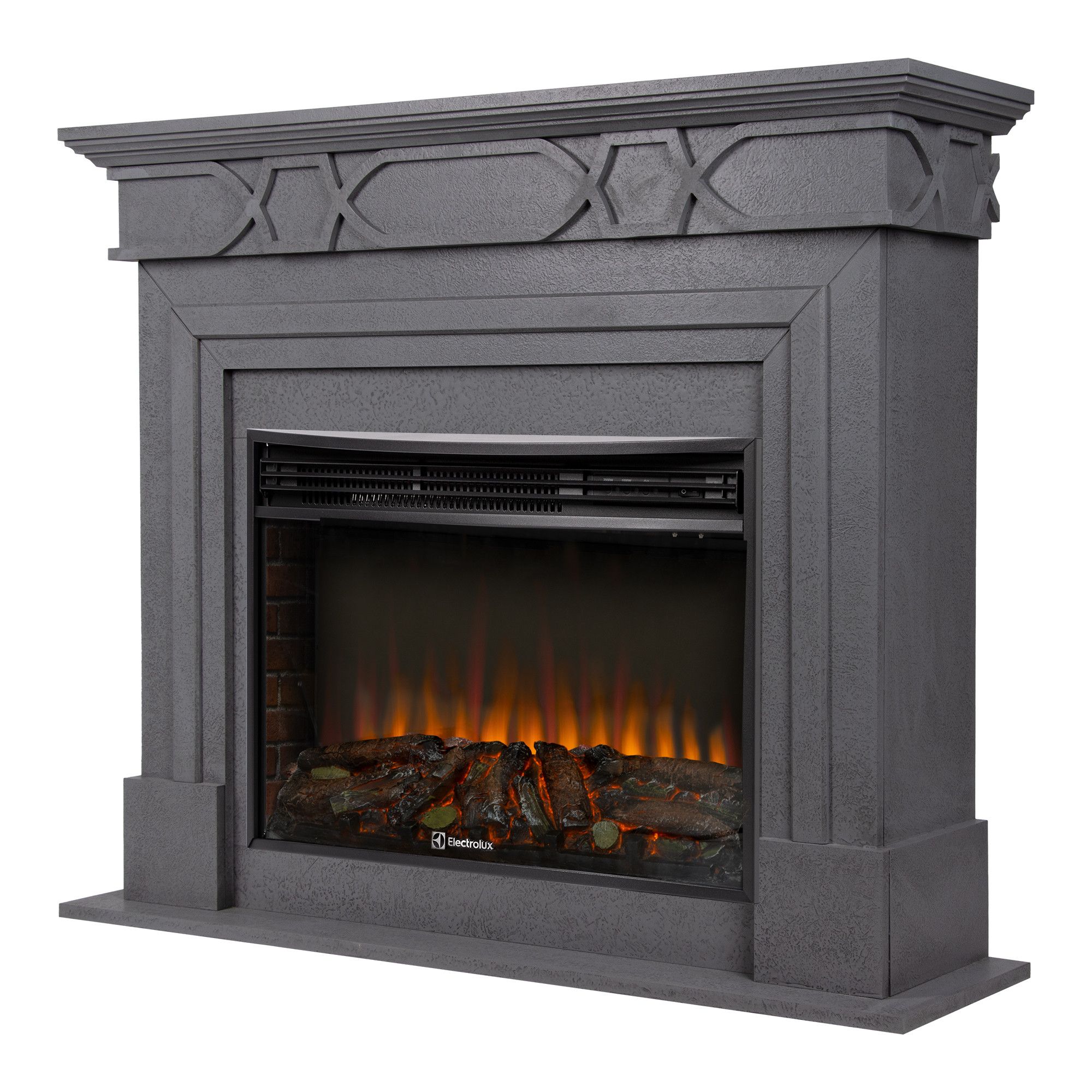 Каминокомплект: Очаг Electrolux EFP/P-3320LS N, портал Antico 30 серый