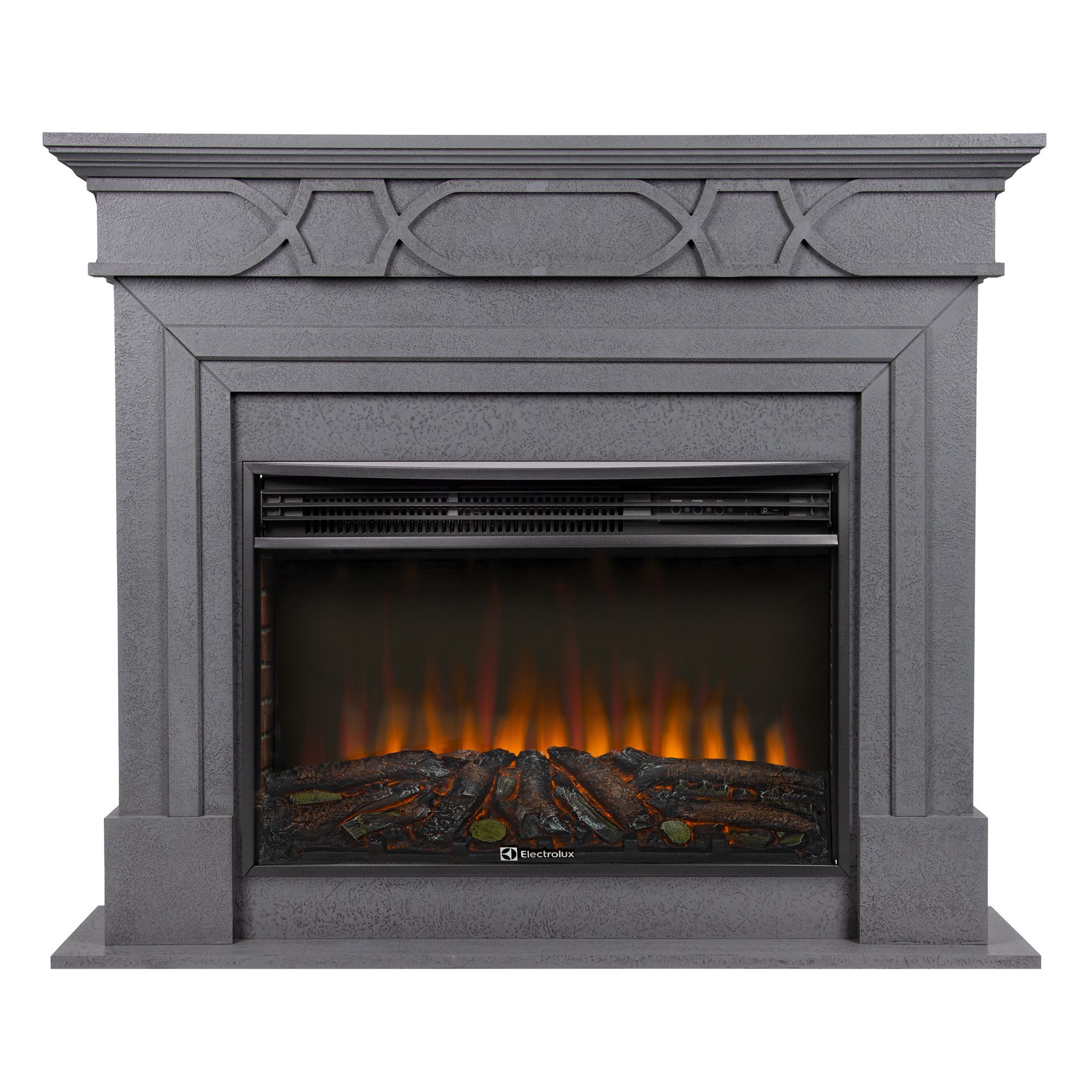 Каминокомплект: Очаг Electrolux EFP/P-3320LS N, портал Antico 30 серый