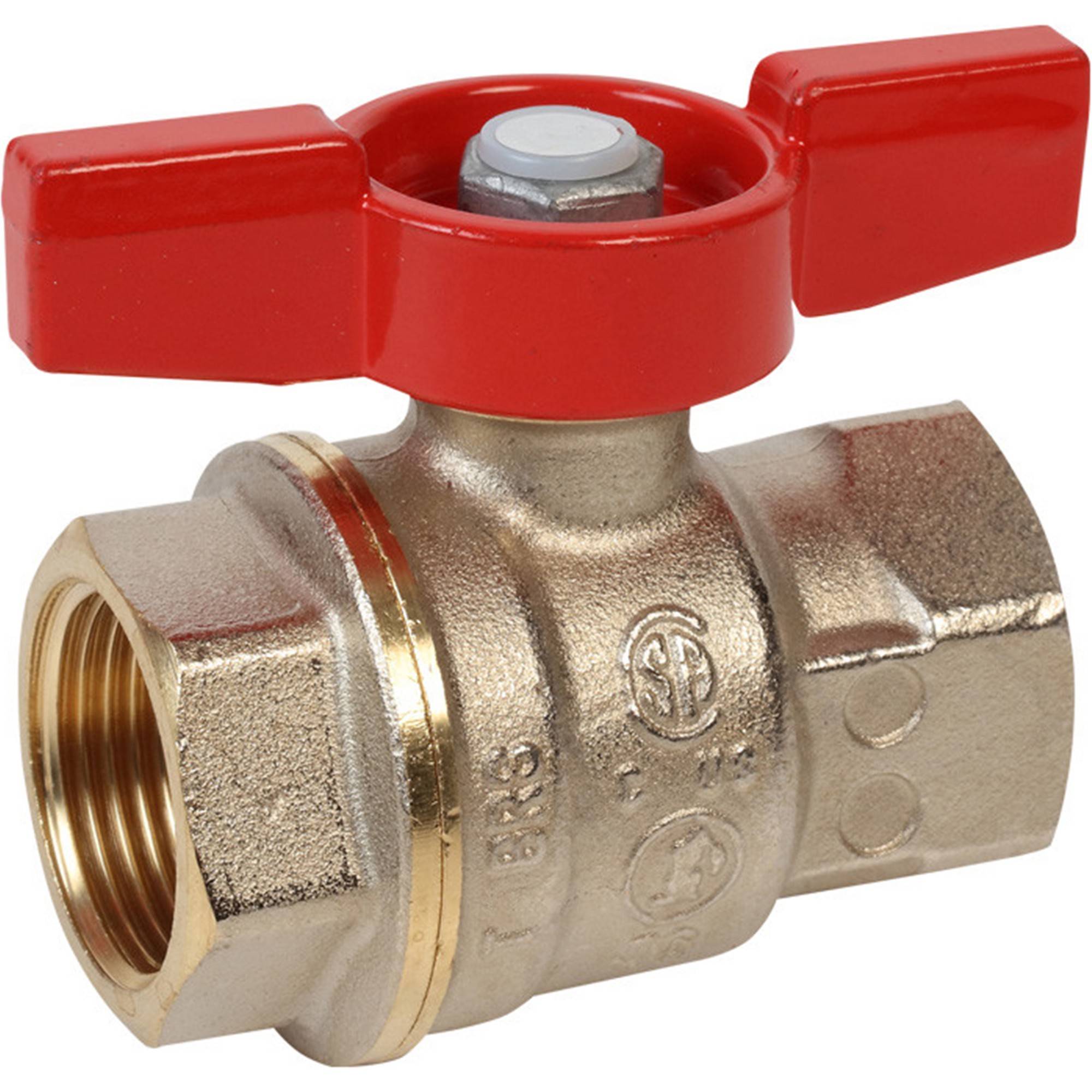 Кран шаровой Giacomini DADO 1/2 ВР-ВР полнопроходной бабочка красная R911X023