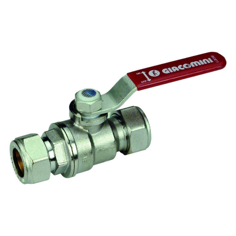 Кран шаровой Giacomini R258C 15x15 мм с компрессионным соединением R258CX002