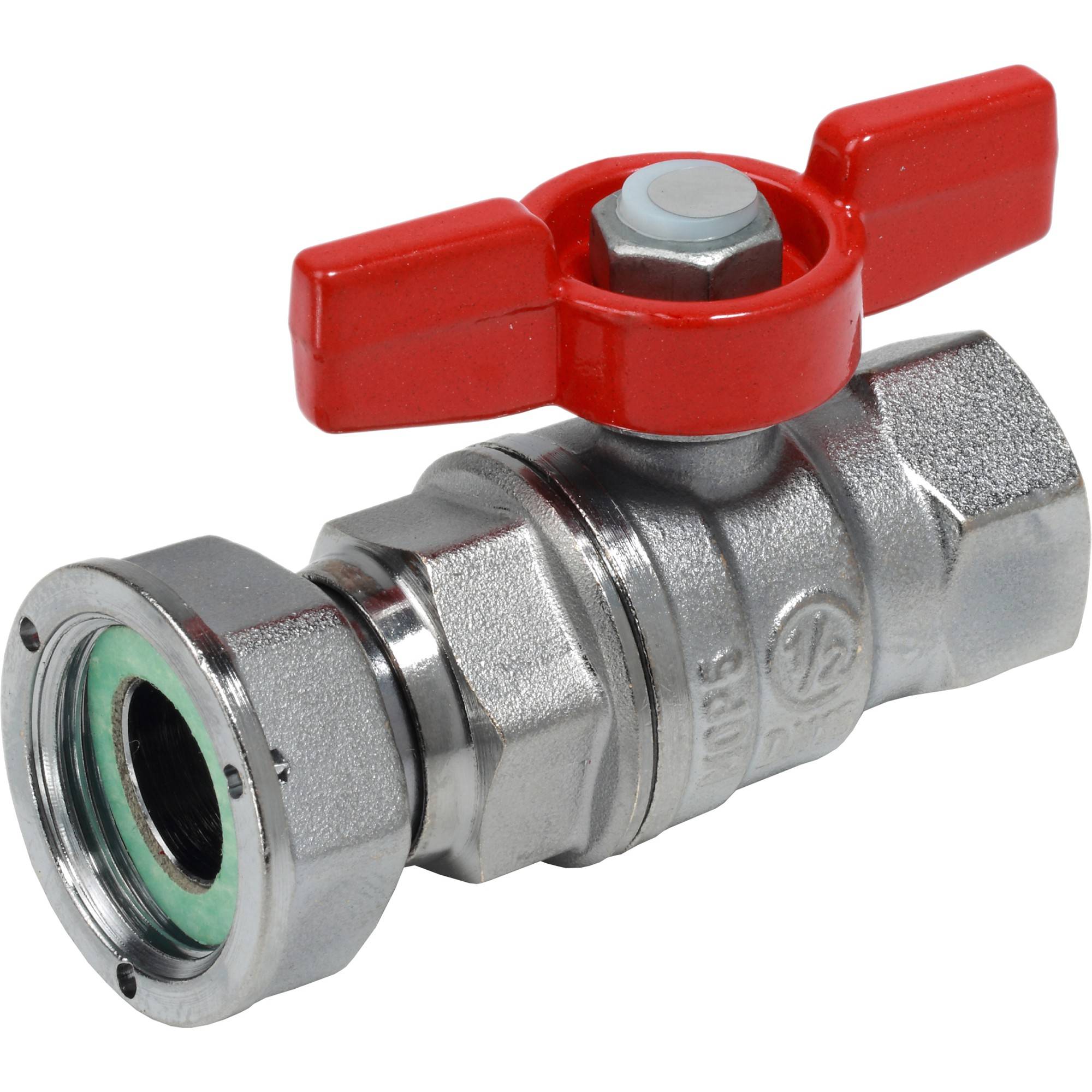 Кран шаровой Giacomini R752 для счетчиков ВР 1/2 x 3/4 регулируемый отвод R752X003