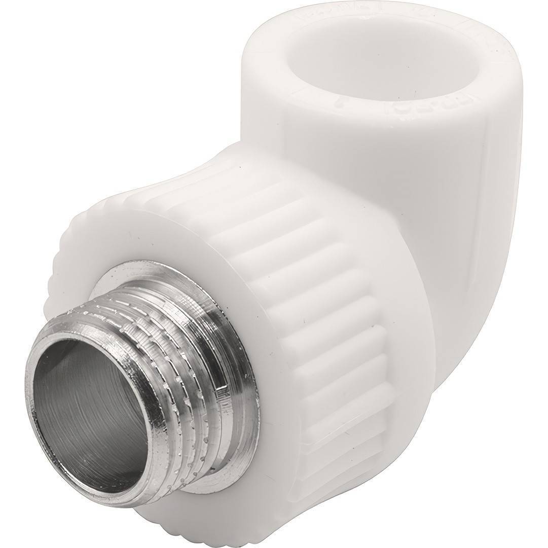 Угольник комбинированный 90° PP-R THERMOLIGHT 20 мм x 1/2 НР белый НС-1620675