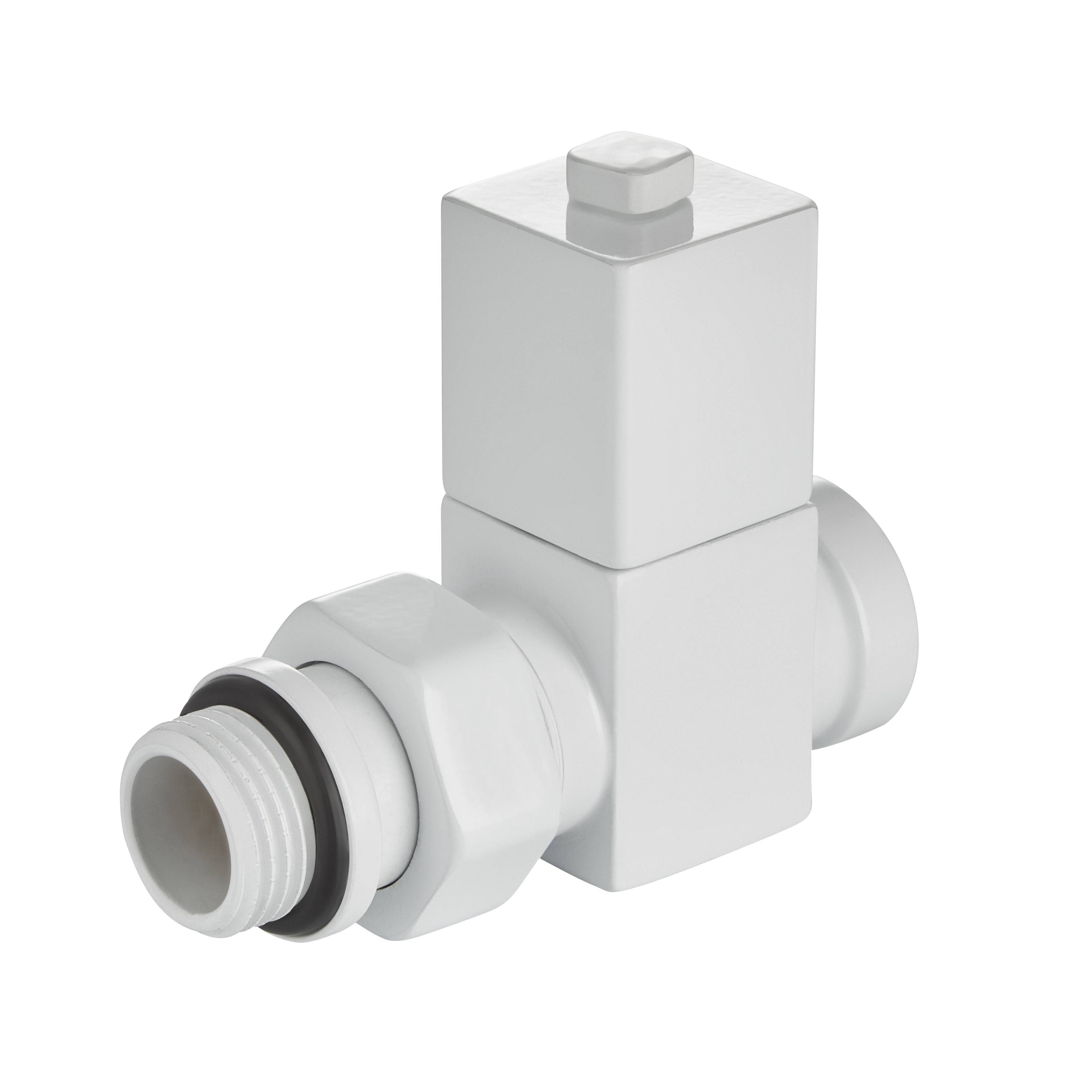 Набор дизайн-вентилей Royal Thermo CUBE прямой 1/2 белый RTE 50.030 WT