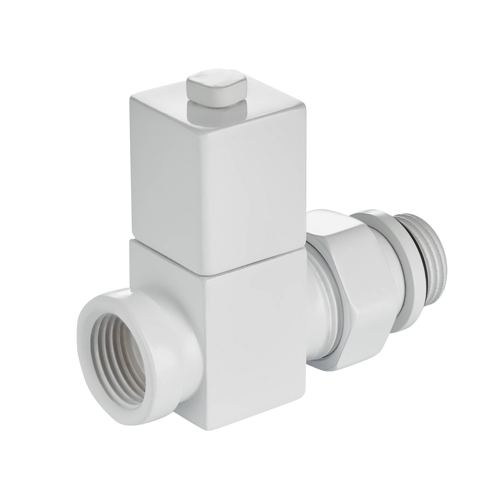 Набор дизайн-вентилей Royal Thermo CUBE прямой 1/2 белый RTE 50.030 WT