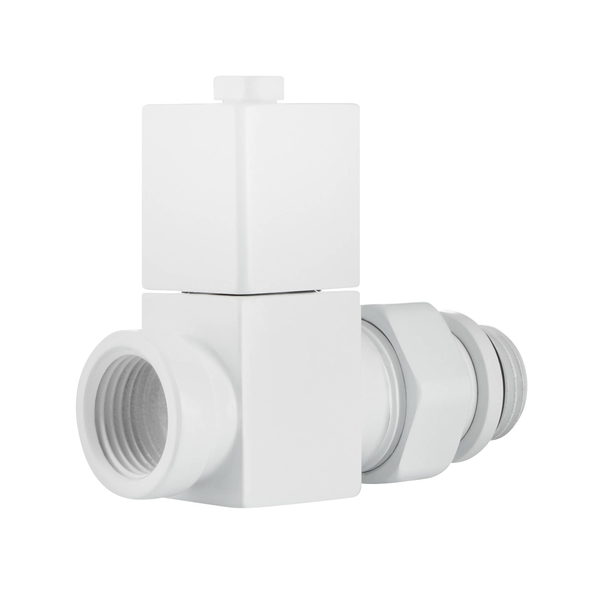 Набор дизайн-вентилей Royal Thermo CUBE прямой 1/2 белый RTE 50.030 WT