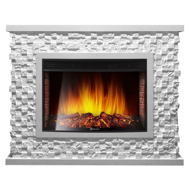 Каминокомплект Electrolux EFP/P-3320RLS с порталом Quadro 30 камень песчаник античный белый 1341272