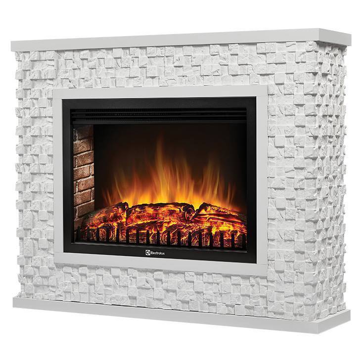 Каминокомплект Electrolux EFP/P-3320RLS с порталом Quadro 30 камень песчаник античный белый 1341272