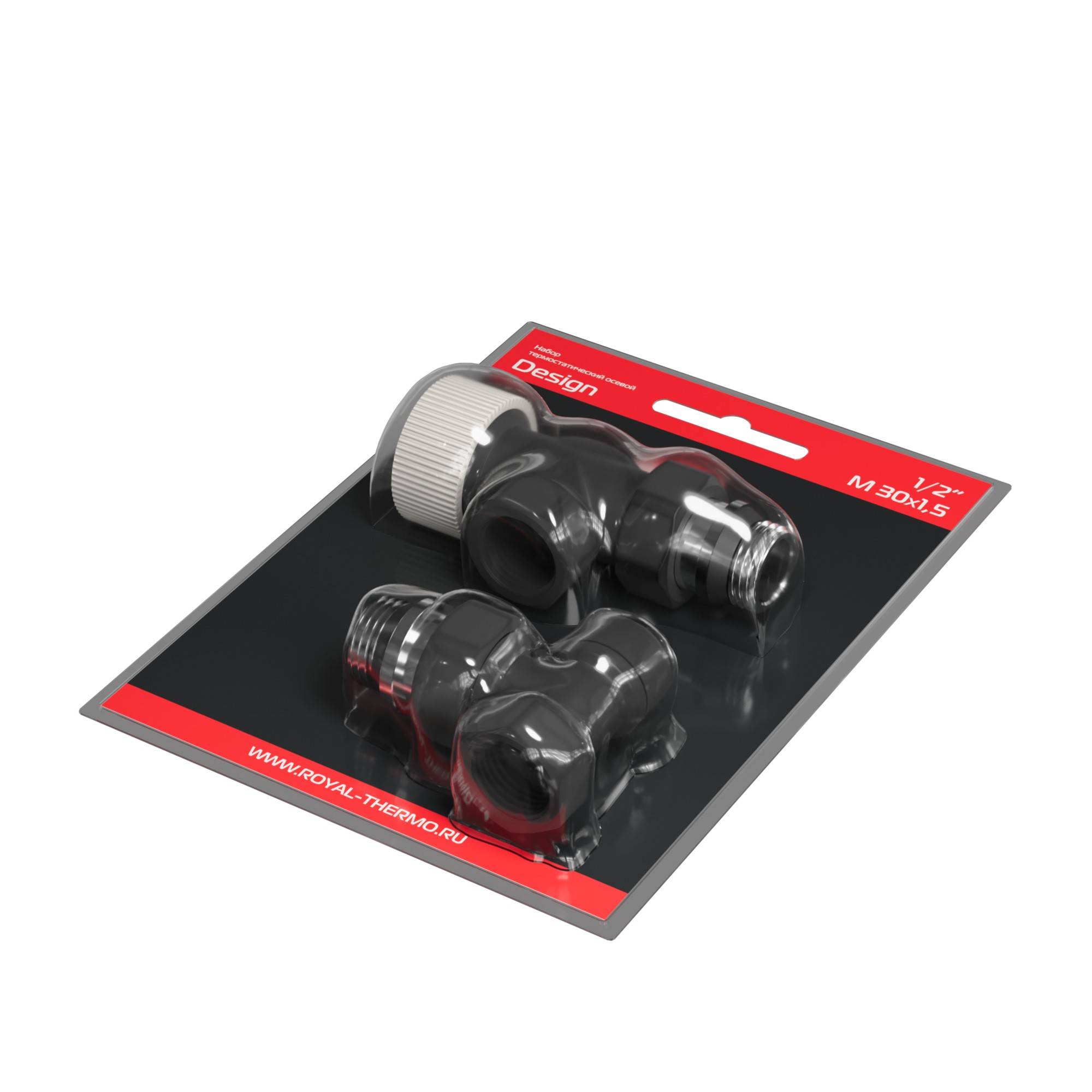 Набор термостатический осевой Royal Thermo Design 1/2 M30x1,5 Черный НС-1640375