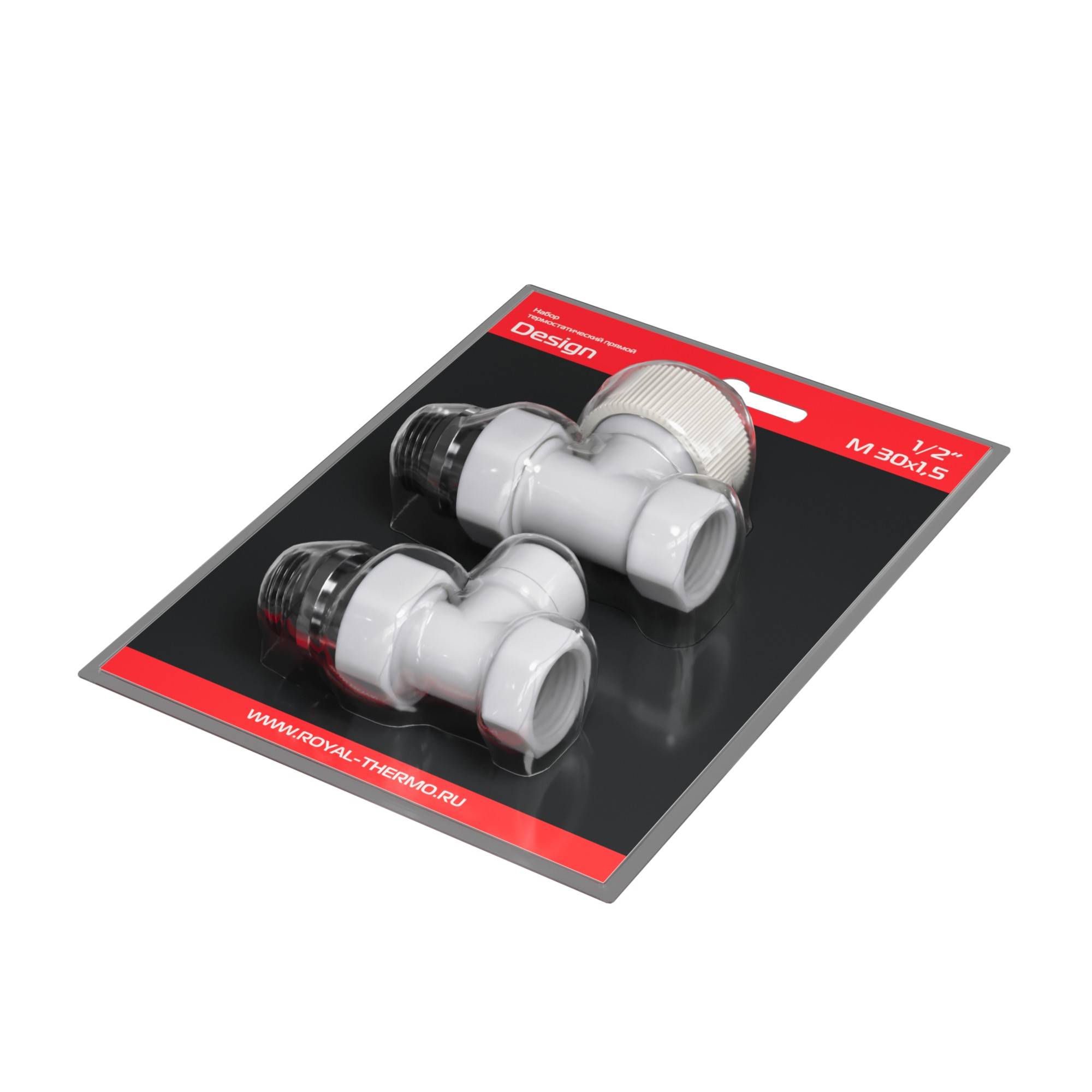 Набор термостатический прямой Royal Thermo Design 1/2 M30x1,5 Белый НС-1640376