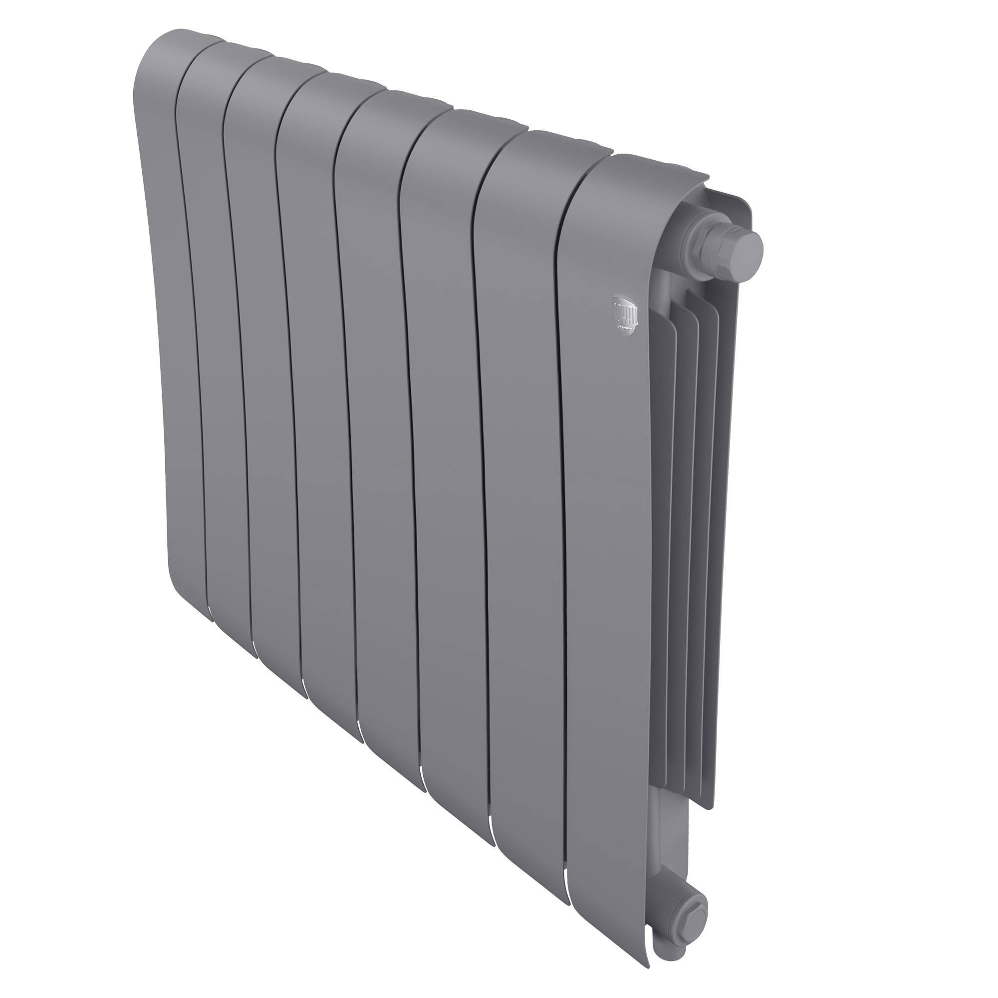 Радиатор биметаллический Royal Thermo Infinity 500 8 секций нижнее подключение Silver Satin RPIF50008SSVR