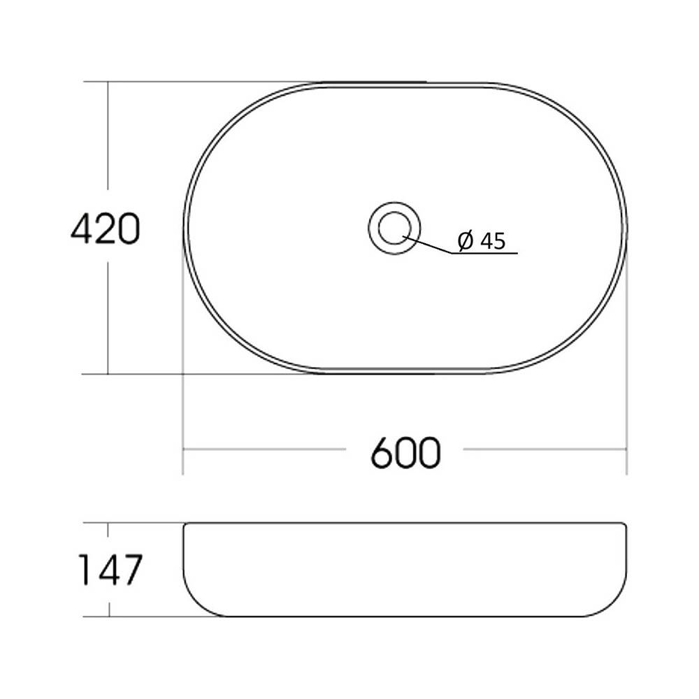 Раковина накладная Orange B04 санфарфор белый глянец B04-600W