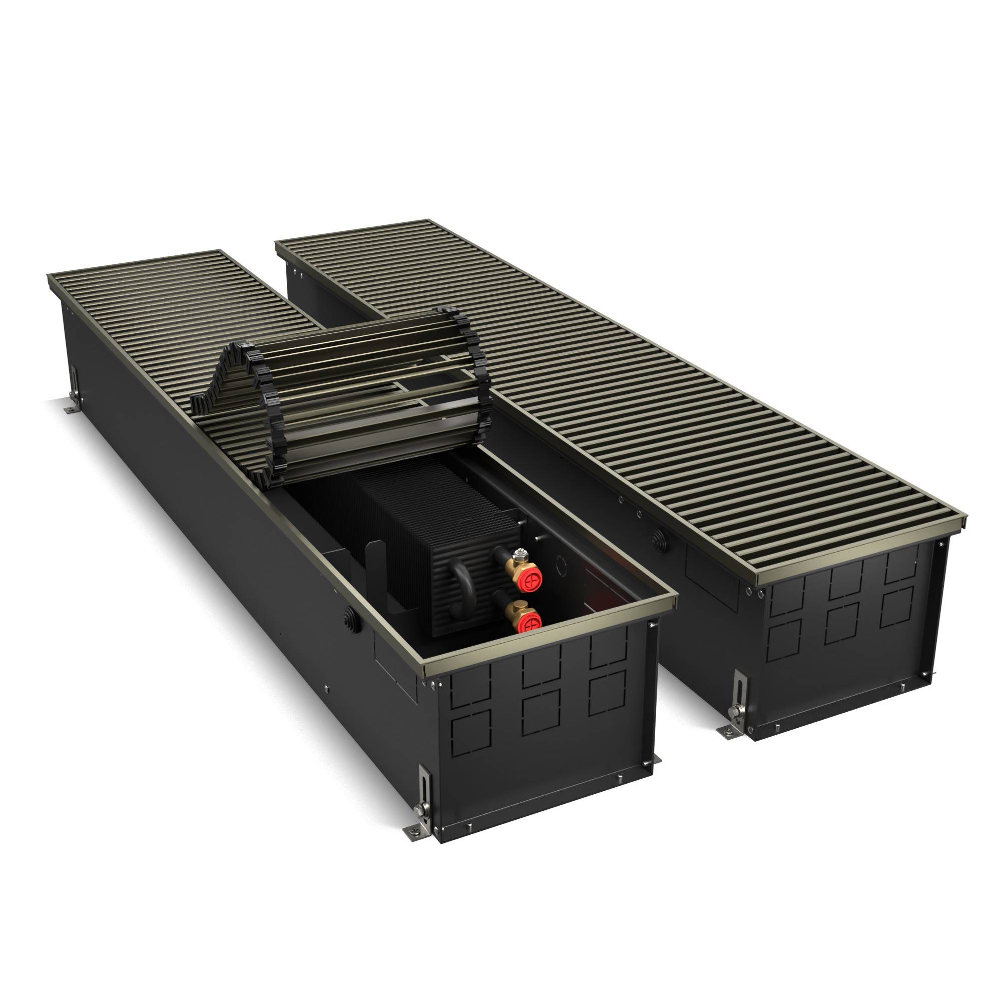 Конвектор внутрипольный Royal Thermo ATRIUM 190x250x2100 мм дизайнерская решетка темная бронза 1558643