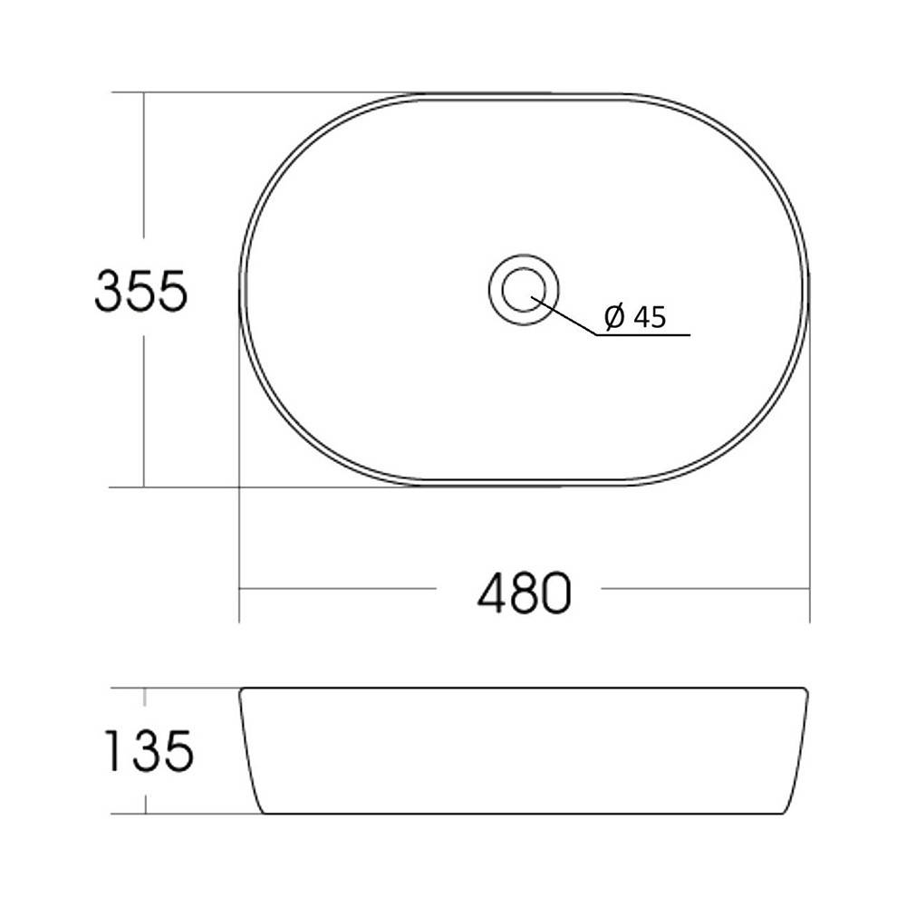 Раковина накладная Orange B05 санфарфор белый глянец B05-480W