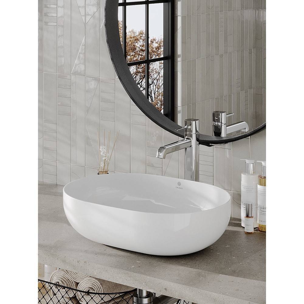 Раковина накладная Orange B05 санфарфор белый глянец B05-480W