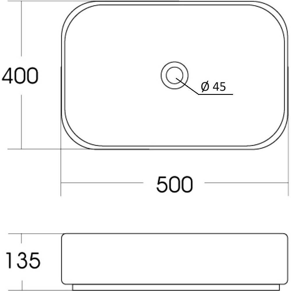 Раковина накладная Orange B05 санфарфор белый глянец B05-500W