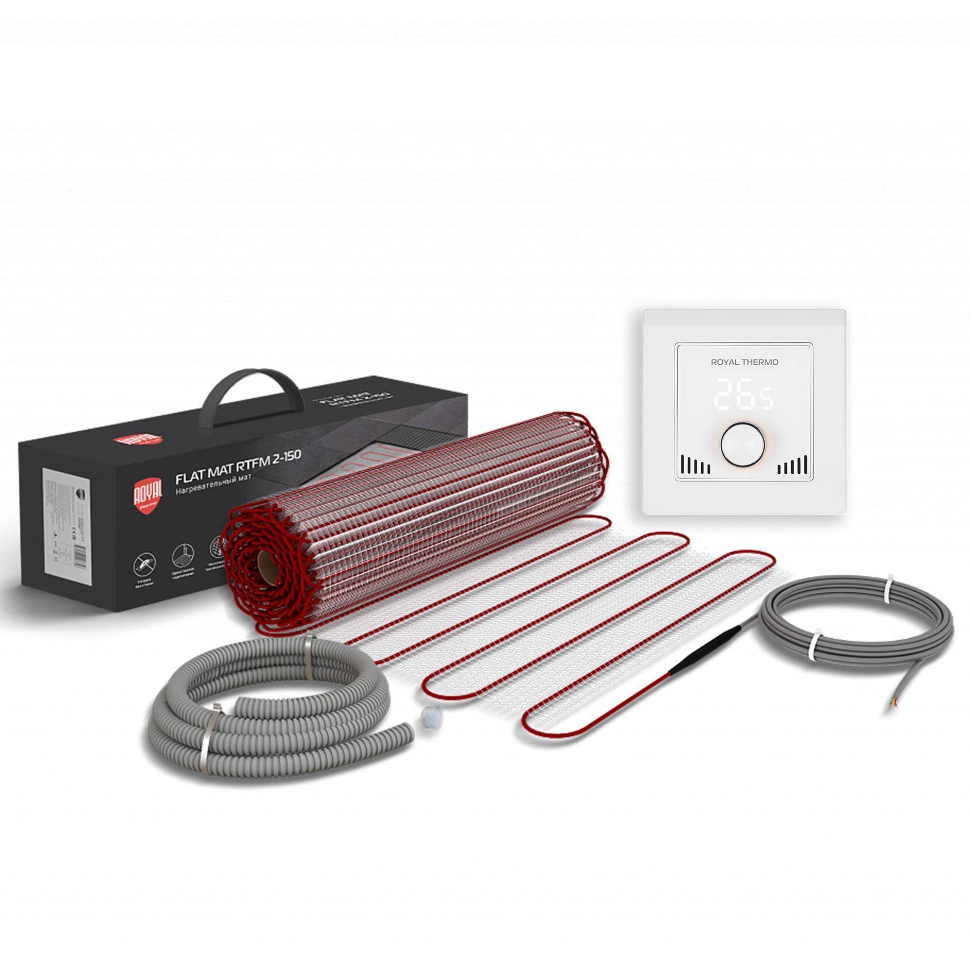 Нагревательный мат Royal Thermo Flat Mat RTFM 2-150-3,5 3,5 м² с терморегулятором RTI-16 RTFM 2-150-3,5 / RTI-16